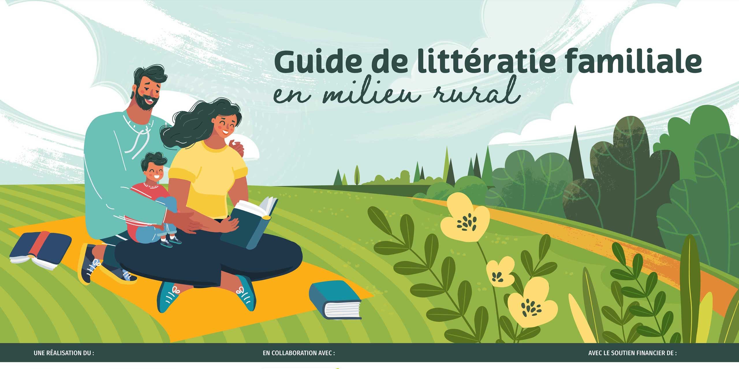 Image titre du Guide de littératie familiale en milieu rural.